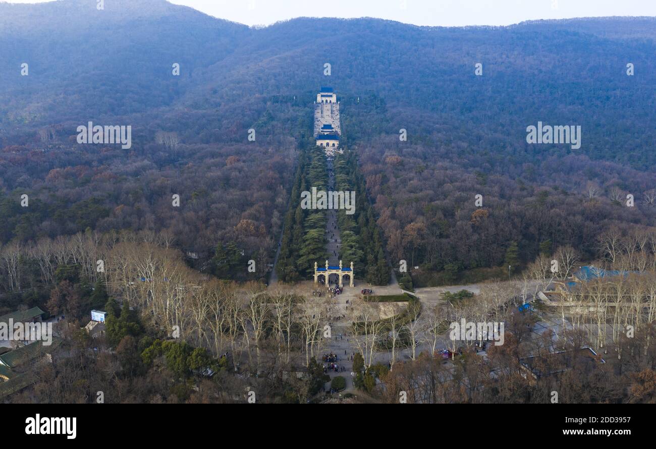 Sun Yat-sen Mausoleum befindet sich in der Provinz Jiangsu, Nanjing xuanwu borough Purple mountain Vorberg in Zhong Shan malerischen Ort Stockfoto