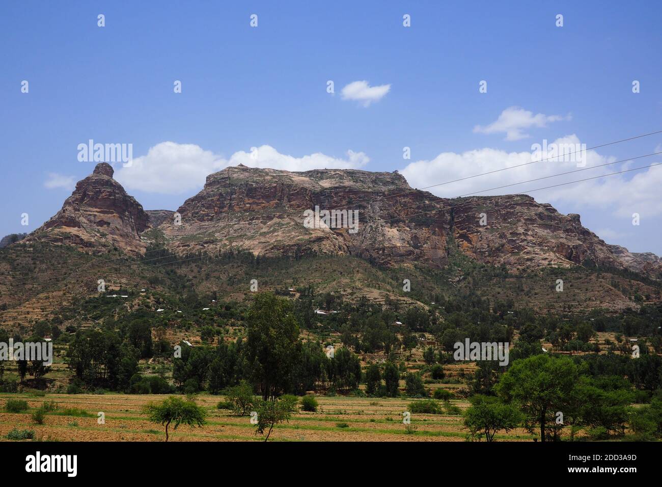 Tigray, Äthiopien - 14. August 2018. :Typische Berglandschaft in Tigray Region von Äthiopien Stockfoto