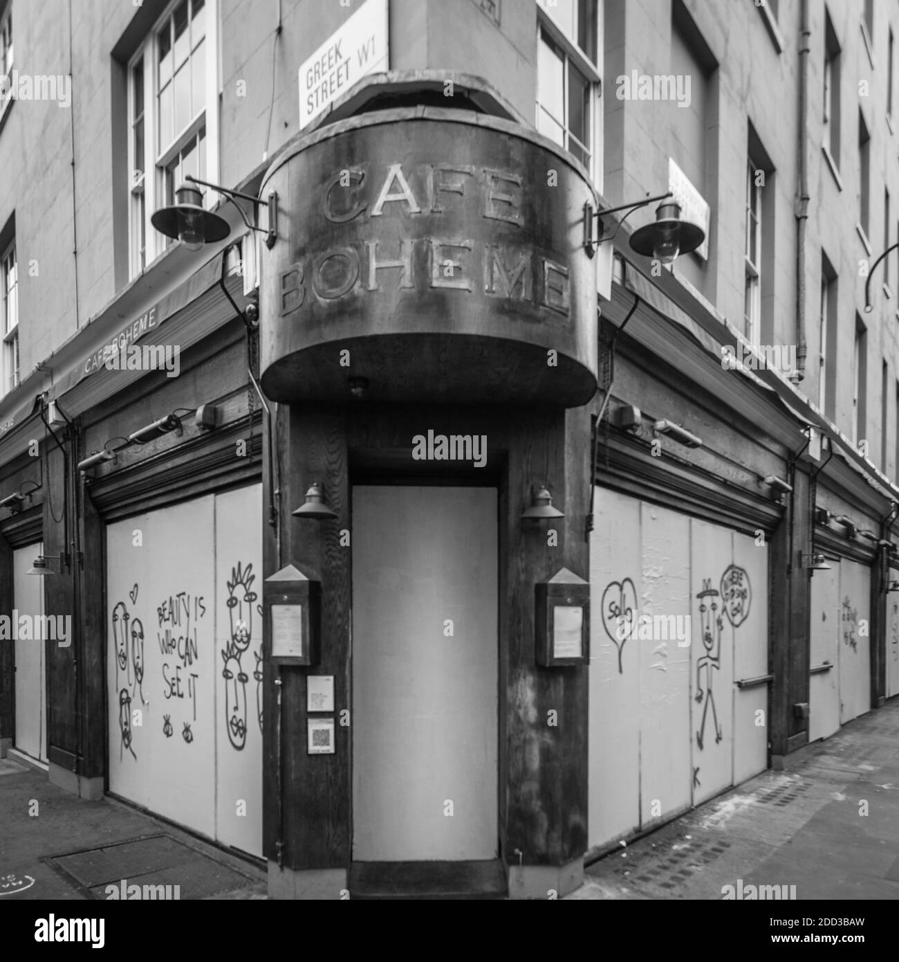 Leeres Soho in London während der Lockdown. Stockfoto