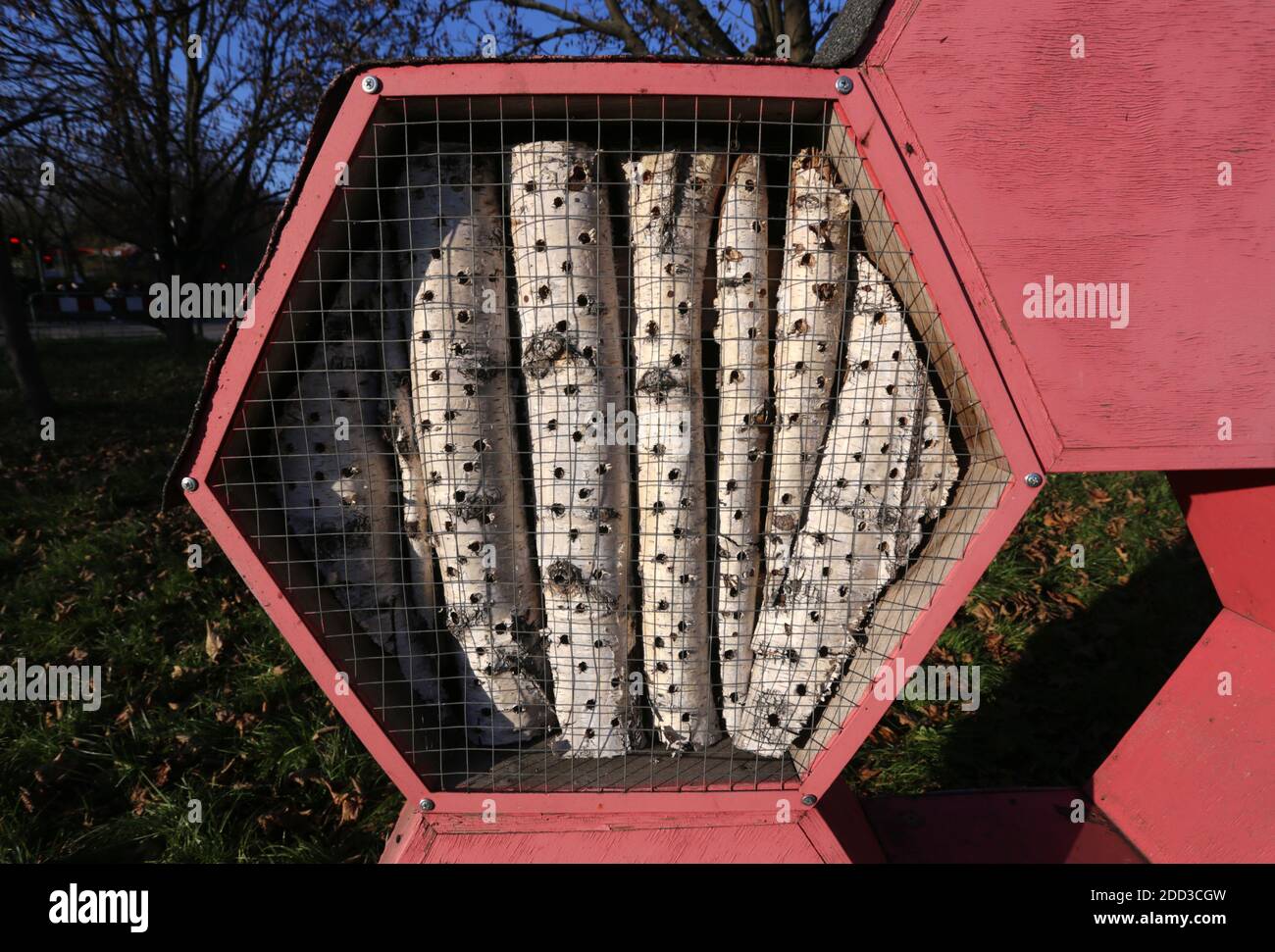 Krakau. Krakau. Polen. Insektenhotel im Park. Stockfoto