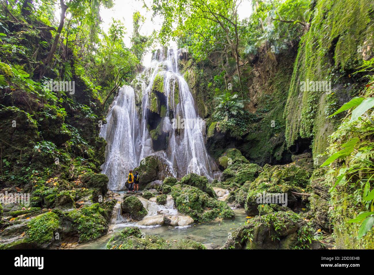 Ein wunderschöner Wasserfall in den Wäldern von Bicol, Philippinen Stockfoto