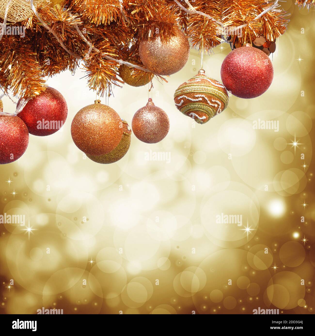Weihnachtsschmuck auf Bokeh abstrakten Hintergrund Stockfoto