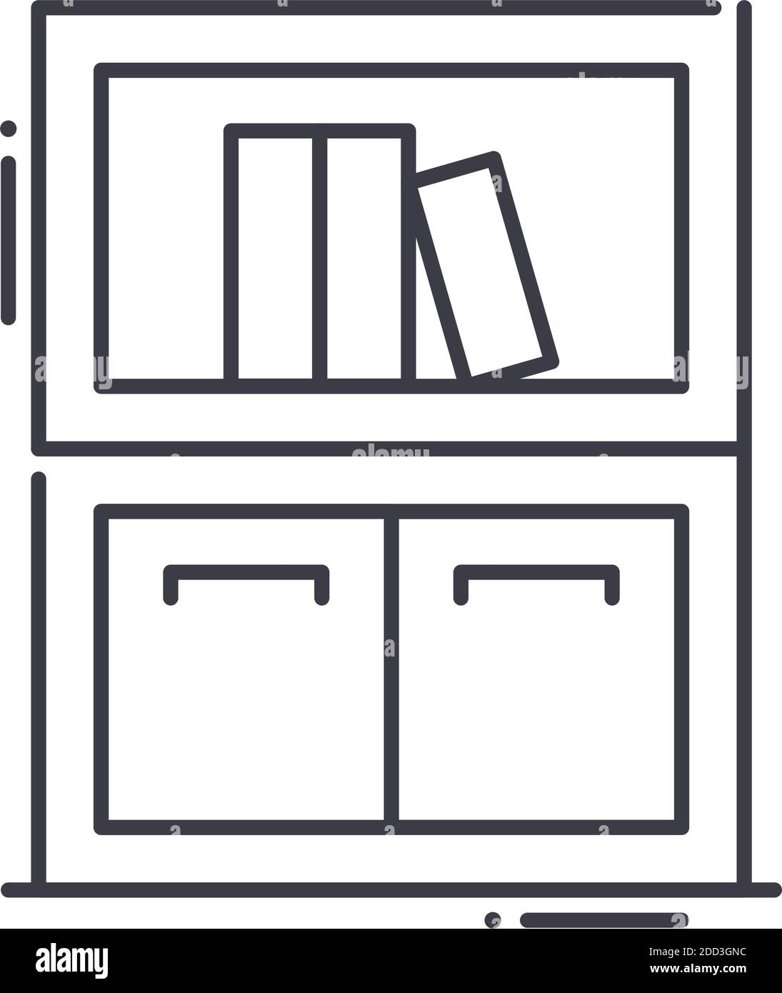 Datei-Kabinett-Symbol, lineare isolierte Illustration, dünne Linie Vektor, Web-Design-Zeichen, Umriss Konzept Symbol mit editierbaren Kontur auf weißem Hintergrund. Stock Vektor