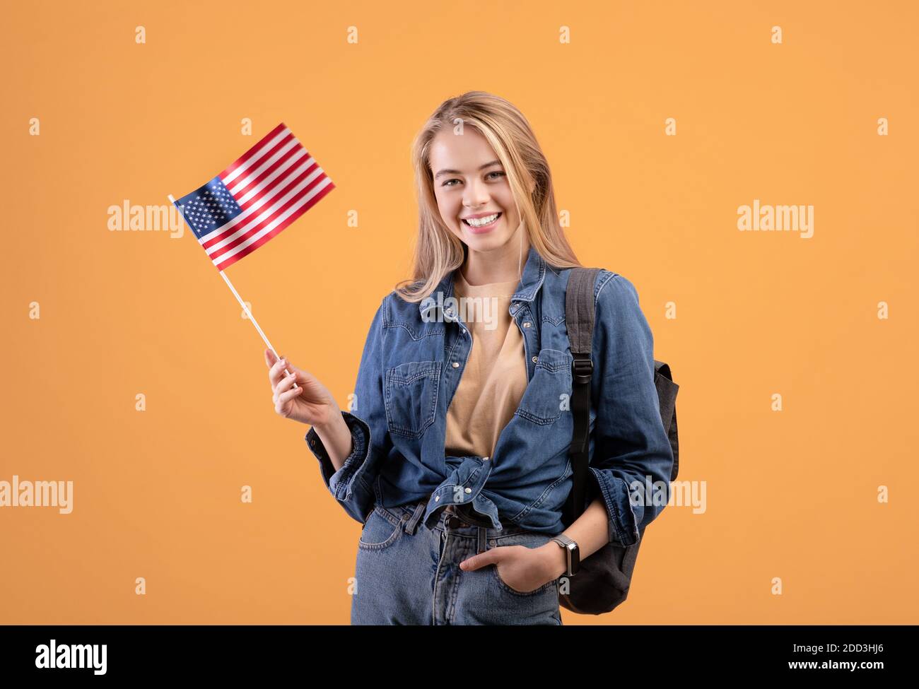 Austauschschüler, Sprache lernen, Tourist und Reisen Stockfoto