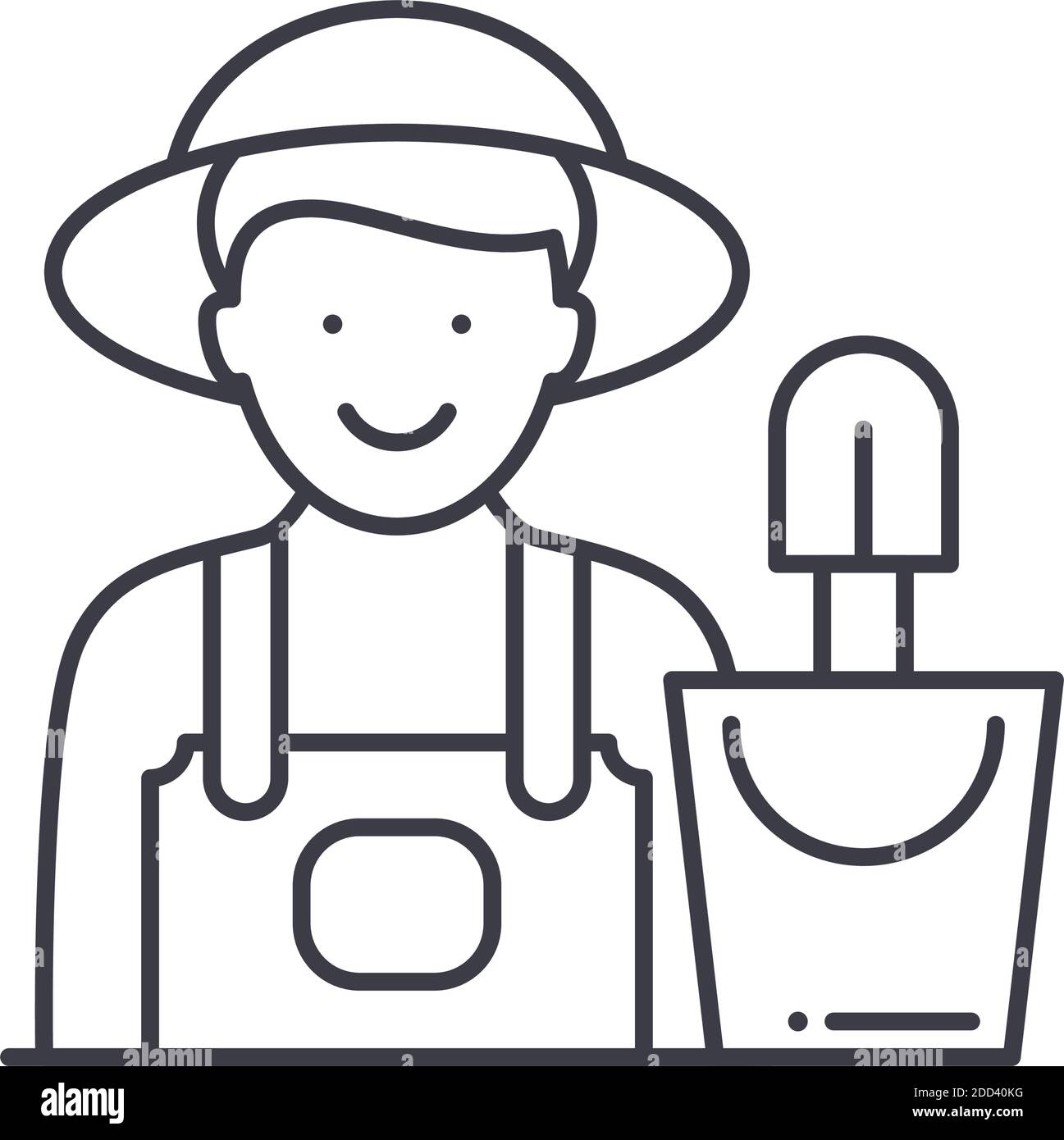 Fermier Zeichen Farmer Symbol, lineare isolierte Illustration, dünne Linie Vektor, Web ...