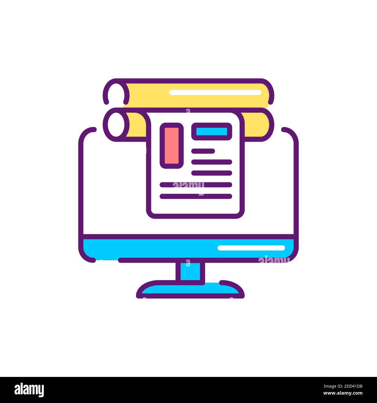 Typografie Design Farbe Linie Symbol. Piktogramm für Webseite, mobile App, Promo. Stockfoto