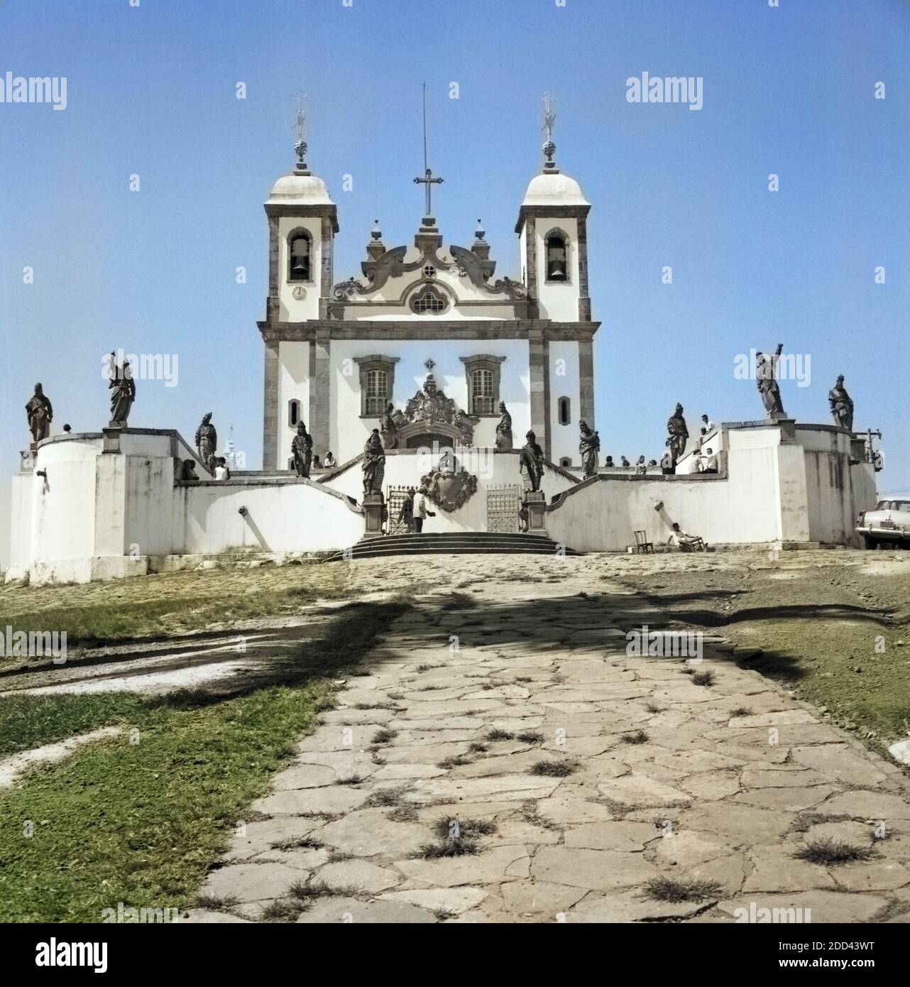 Heiligtum des Guten Herrn Jesus in Congonhas, Brasilien 1966. Wallfahrtskirche Bom Jesus Matosinhos in Congonhas, Brasilien 1966. Stockfoto