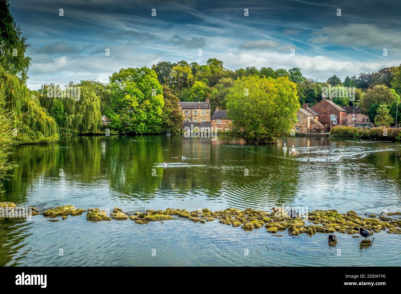 Cromford Pond Derbyshire Großbritannien Stockfoto