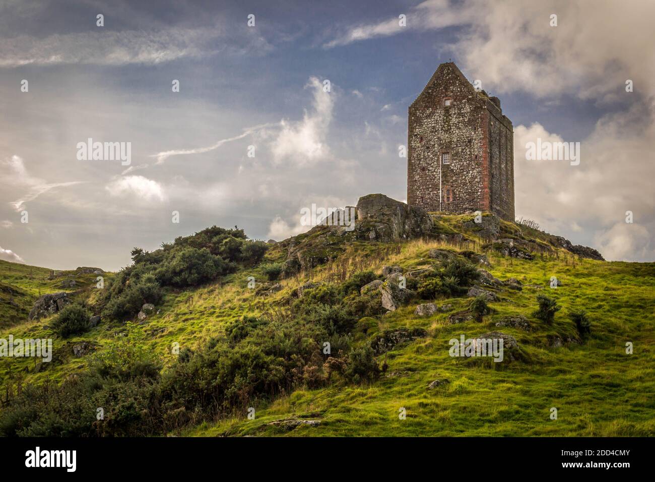 Smailholm Tower, The Borders, Schottland, Großbritannien. Stockfoto