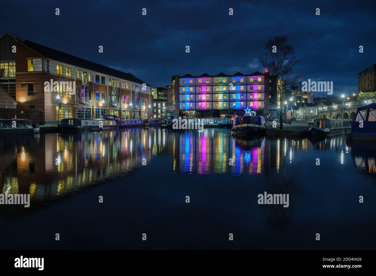 Victoria Quays in der Abenddämmerung. Stockfoto