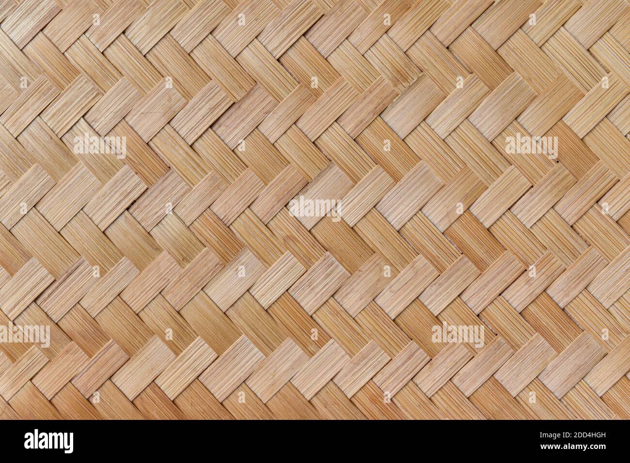Textur der Bambus-Weberei. Traditionelle Handwerk weben asiatische Stil Muster Hintergrund. Stockfoto