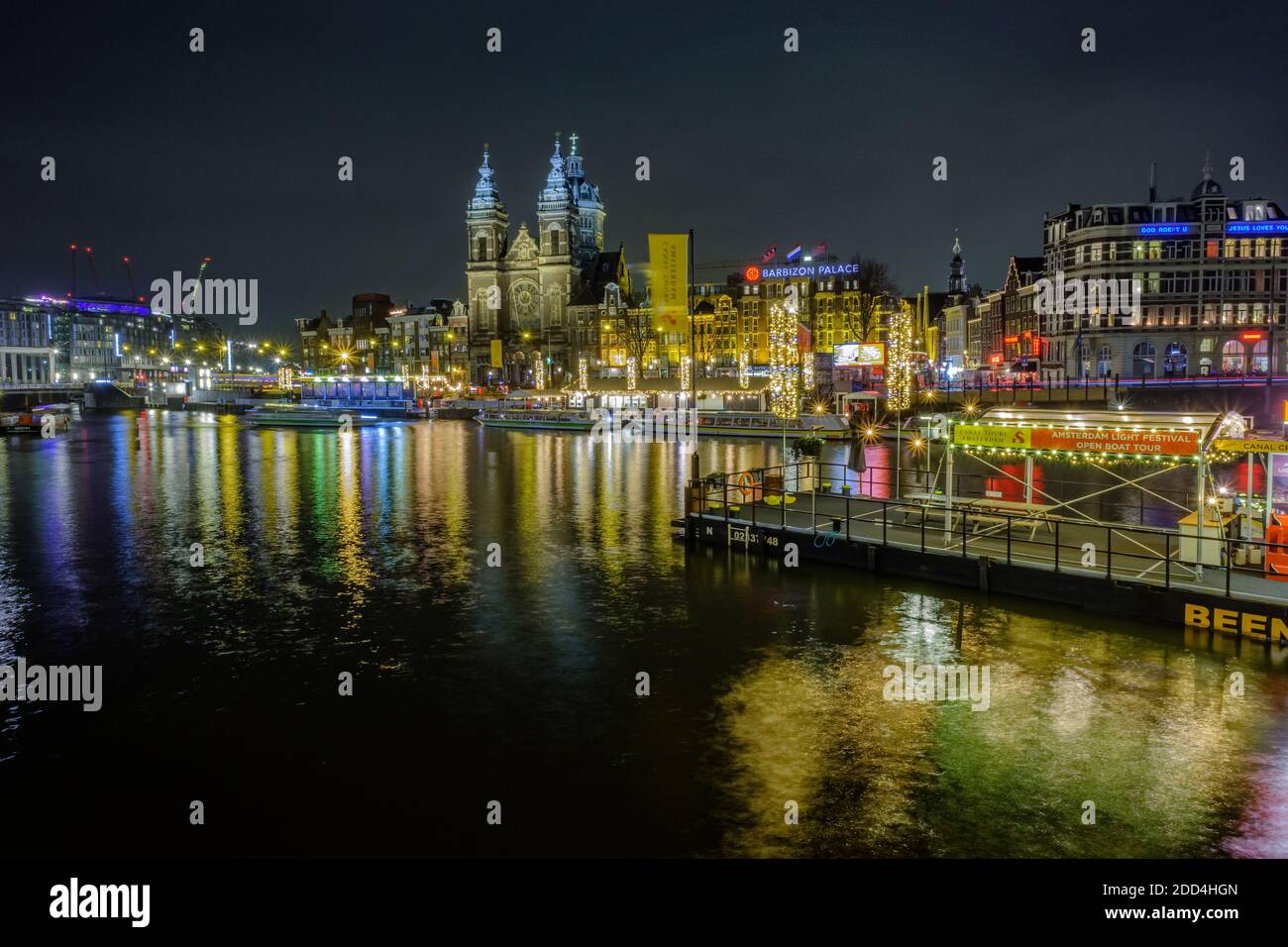 Amsterdam bei Nacht Stockfoto