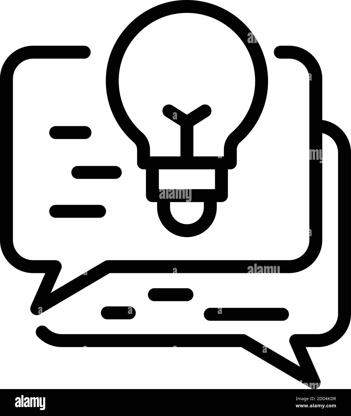 Chat-Symbol für Reportage-Ideen. Umriss Reportage Idee Chat Vektor-Symbol für Web-Design isoliert auf weißem Hintergrund Stock Vektor