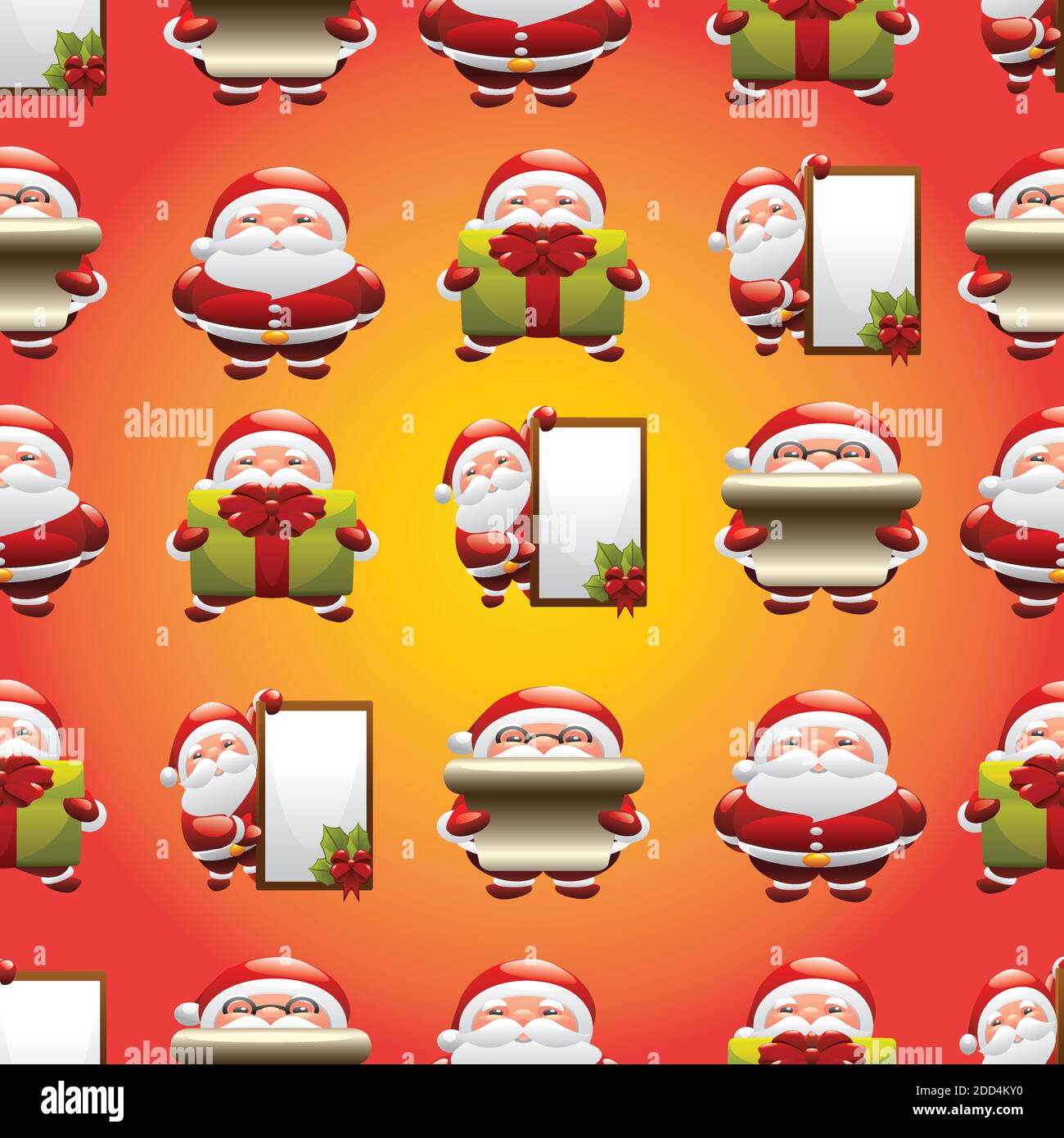 Lustige Cartoon Santa, Cristmas Baum, elf, Schneemann und Cookies machen DAB bewegen, tanzen Hip-Hop-Stil. Weihnachtliches Nahtmuster. Vektorgrafik Stock Vektor