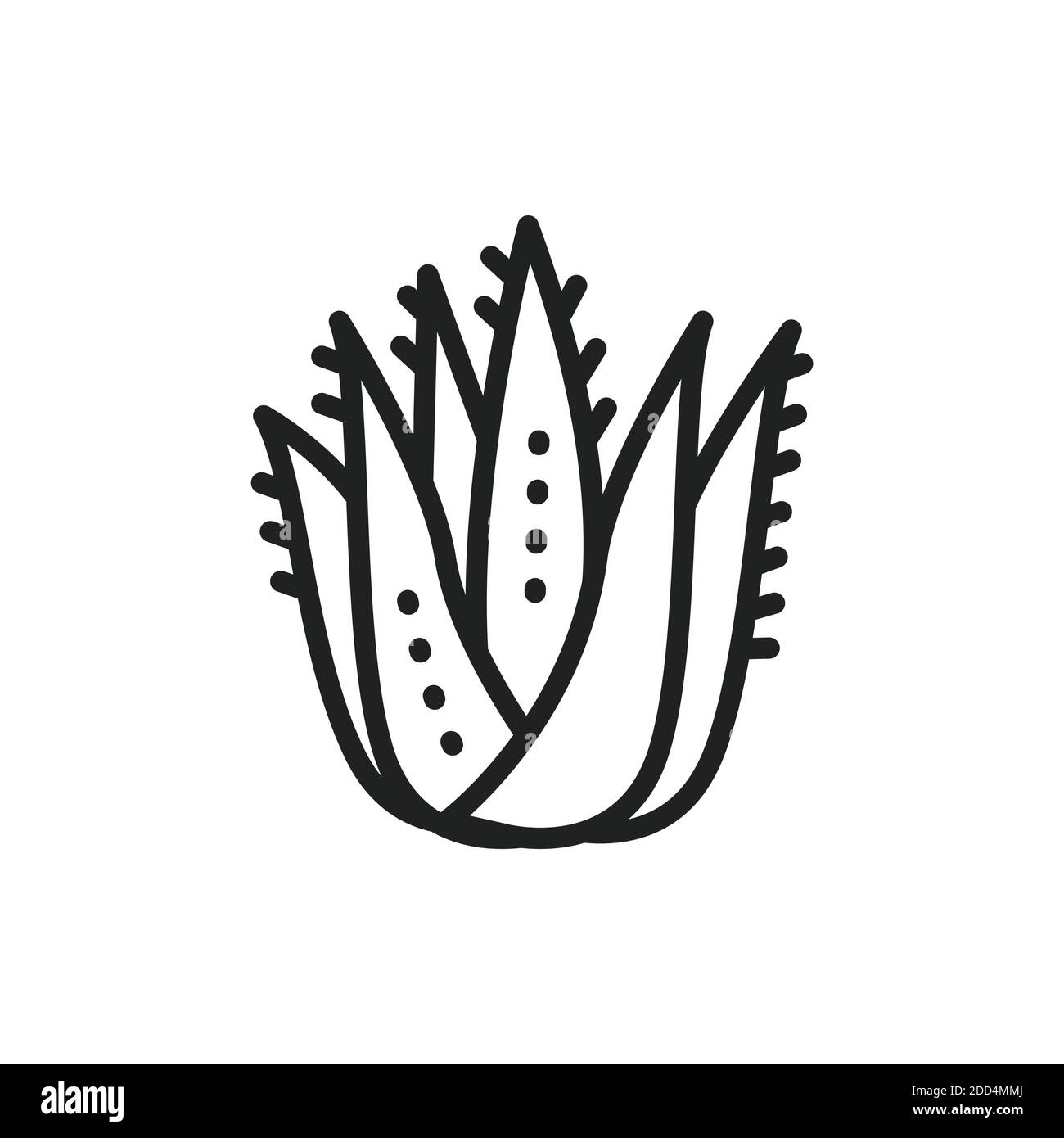 Aloe Pflanze schwarze Linie Symbol. Vektorgrafik Stock Vektor