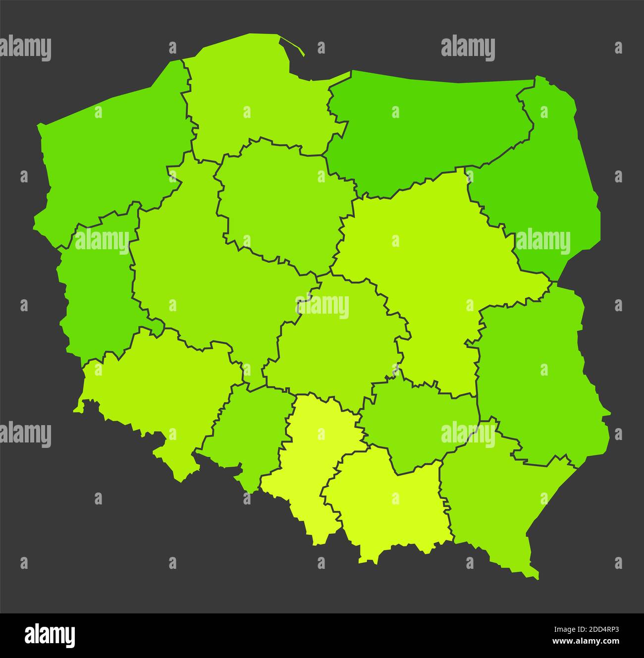 Polen Bevölkerung Heatmap als Farbdichte Illustration Stockfoto
