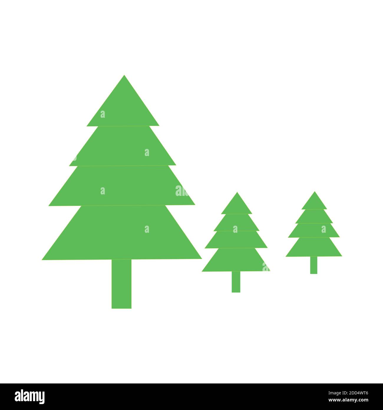 Weihnachtsbäume, Vektorgrafik auf weißem Hintergrund Stock Vektor