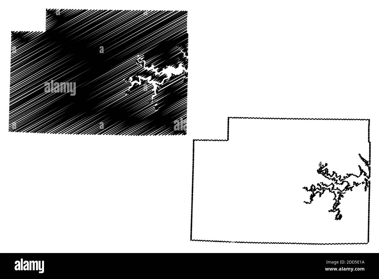 Monroe County, Missouri (U.S.-County, Vereinigte Staaten von Amerika, USA, U.S., US) Karte Vektor Illustration, scribble Skizze Monroe Karte Stock Vektor