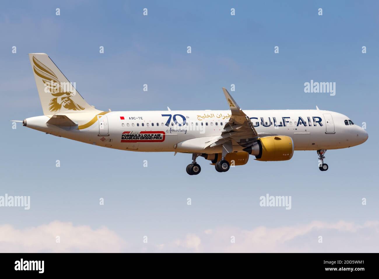 Athen, Griechenland - 22. September 2020: Gulf Air Airbus A320neo Flugzeug Athen Flughafen in Griechenland. Airbus ist ein europäischer Flugzeughersteller mit Sitz in To Stockfoto