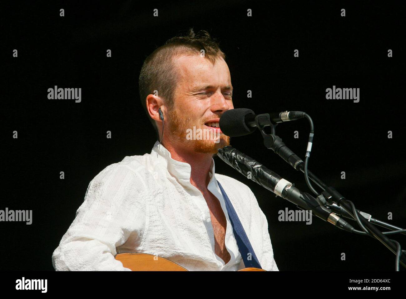 Damien Rice bei der Jungfrau V Festival V 2003, Hylands Park, Chelmsford, Essex, Vereinigtes Königreich. Stockfoto