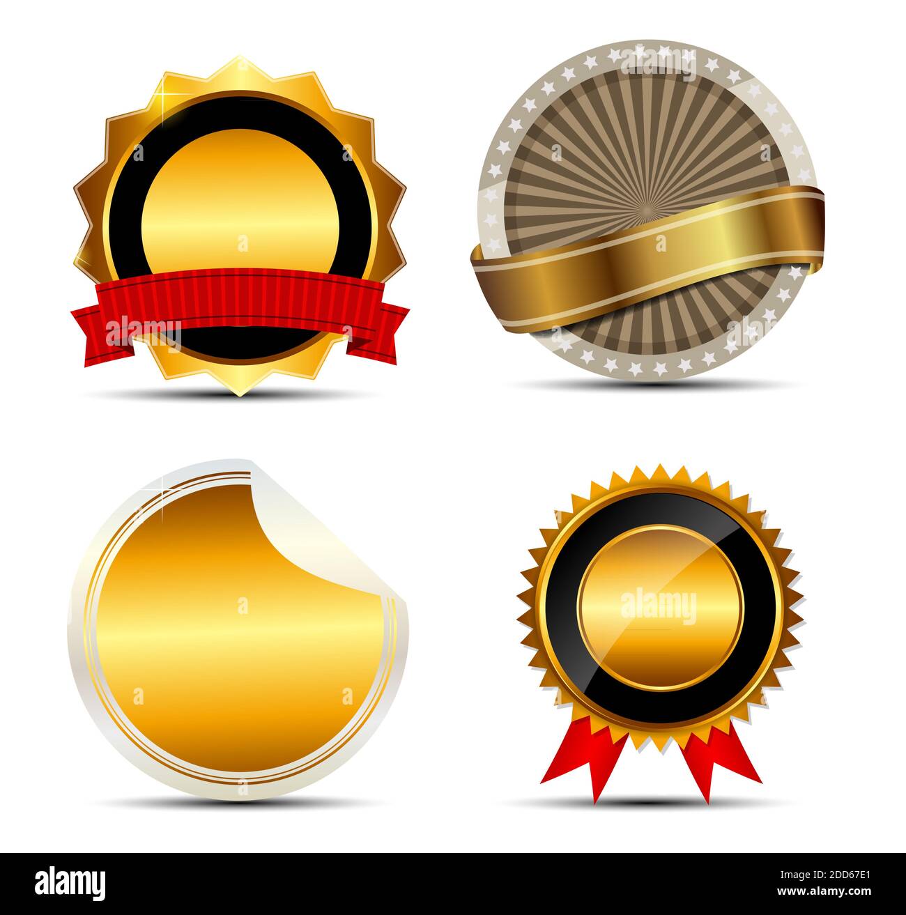 Gold-Schild, Abbildung Der Etikettenvorlage. Stockfoto