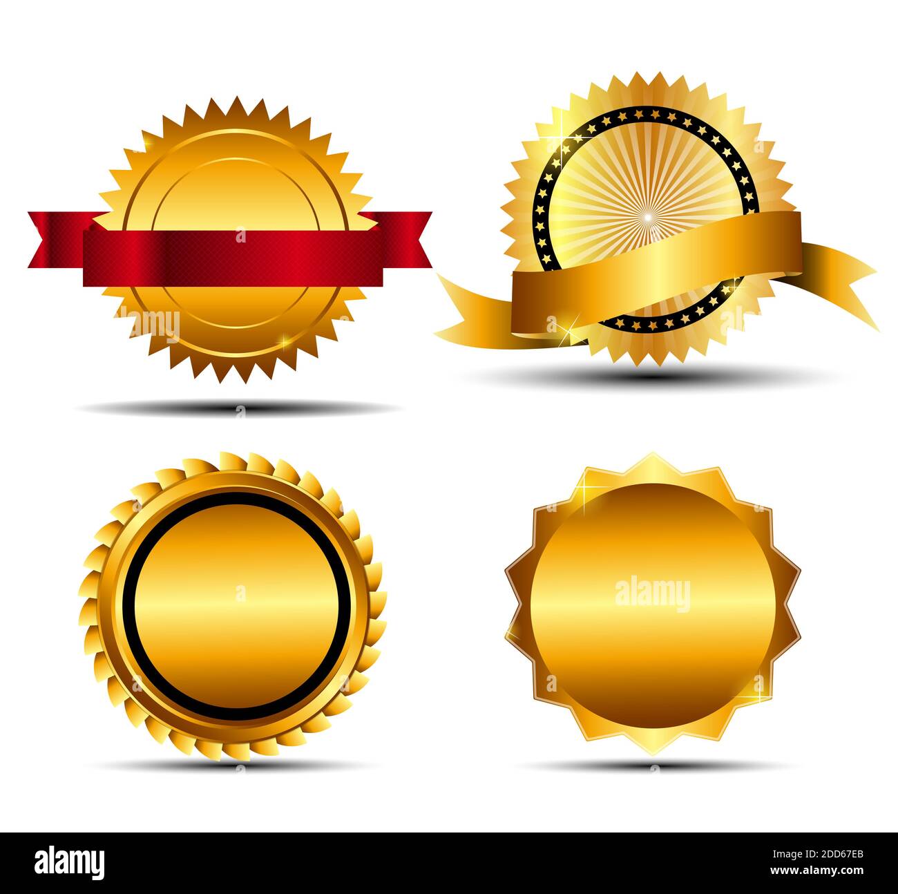 Gold-Schild, Abbildung Der Etikettenvorlage. Stockfoto