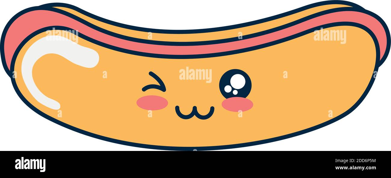 Hotdog-Symbol auf weißem Hintergrund, flacher Stil, Vektorgrafik Stock Vektor