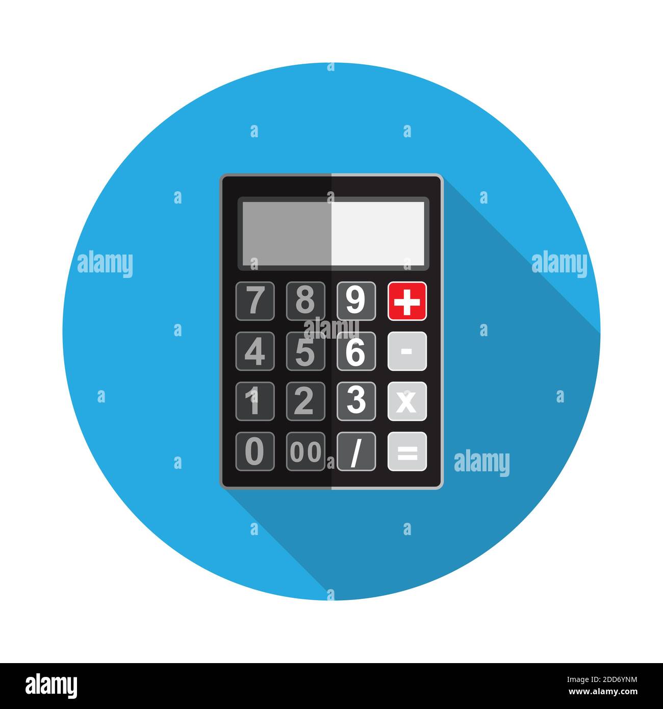 Flat Design Konzept Rechner Illustration Mit Langen Schatten Stockfoto