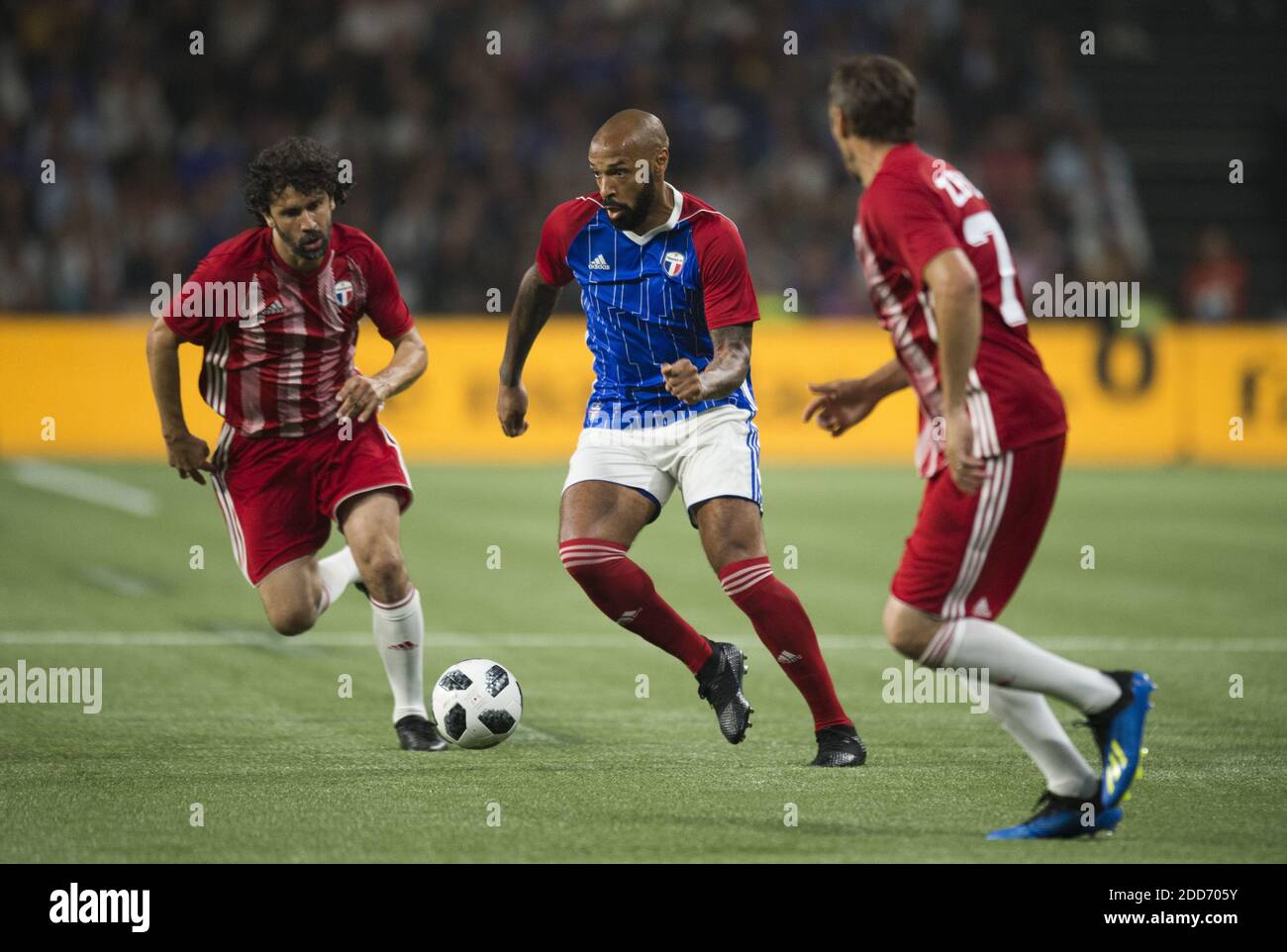 Thierry Henry während einer Ausstellung Fußballspiel zwischen der französischen Fußballnationalmannschaft der Weltmeisterschaft 1998 und der FIFA 98 mit ehemaligen internationalen Spielern, anlässlich des 20. Jahrestages des französischen WM-Sieges 1998, am 12. Juni 2018 in der U Arena in Nanterre, in der Nähe von Paris. Foto von ELIOT BLONDT/ABACAPRESS.COM Stockfoto