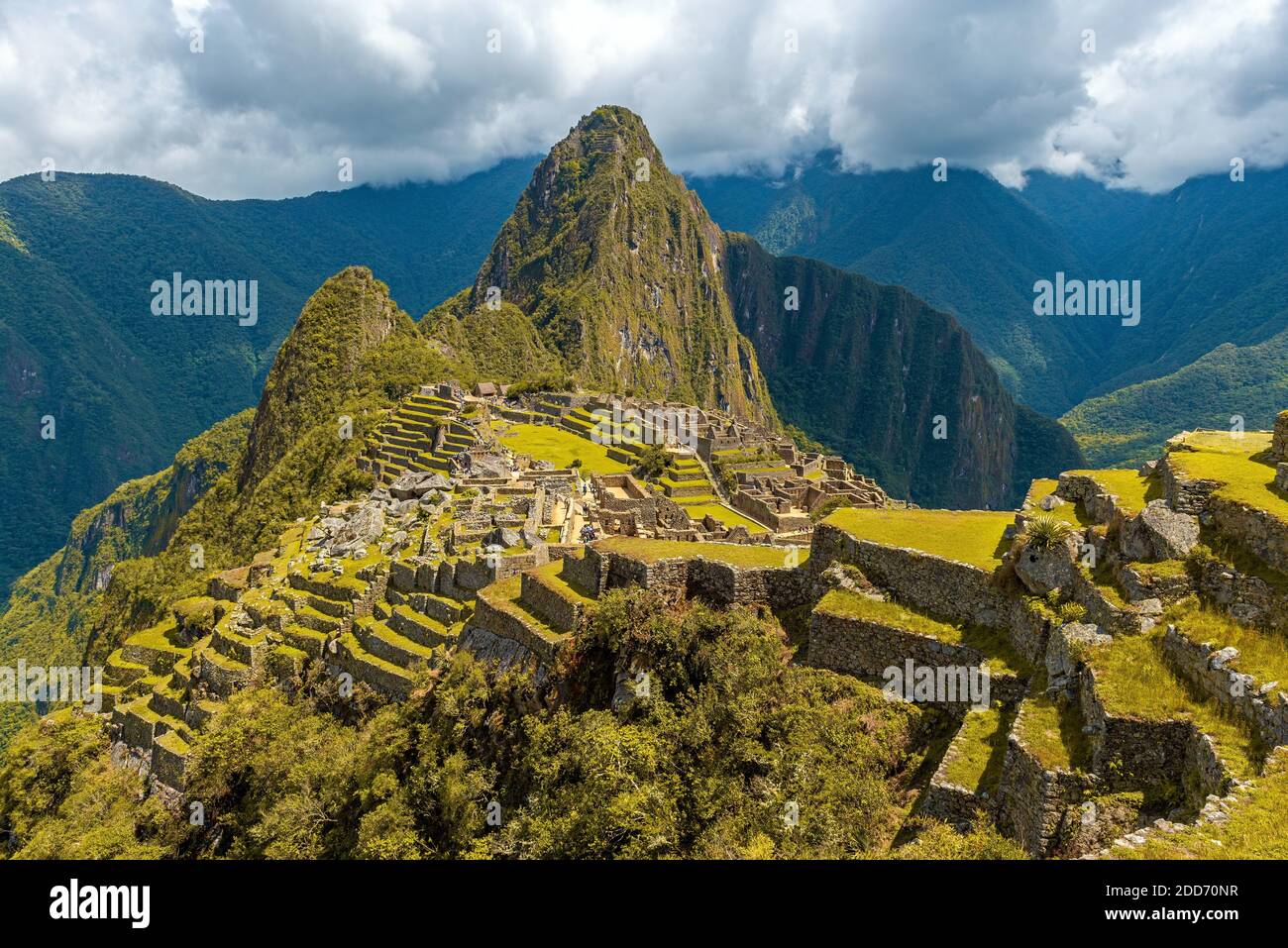Machu Picchu in der Trockenzeit, Cusco, Peru. Stockfoto