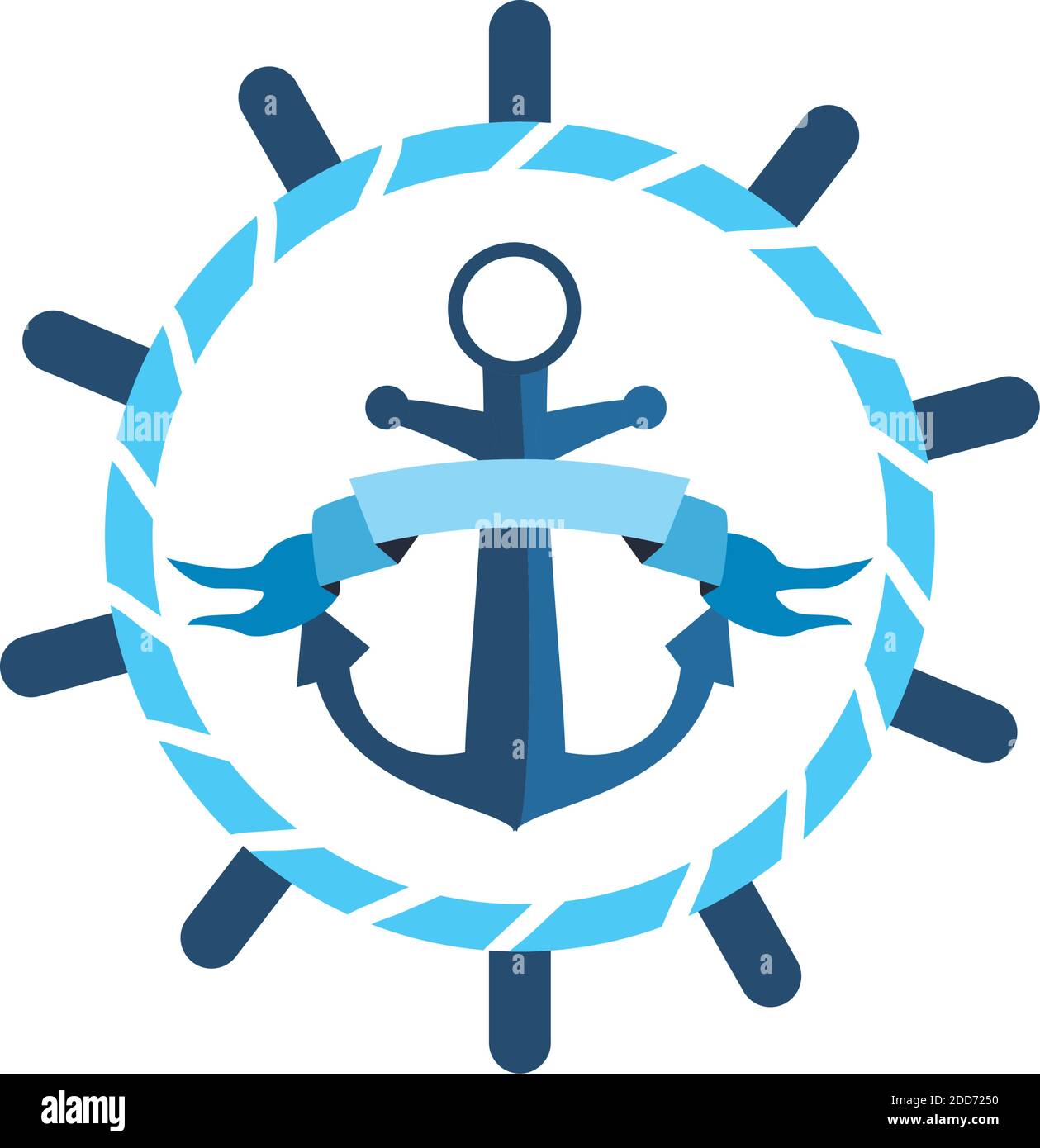 Nautischer Anker Mit Band In Robbenstempel Ruderdesign Meer Ocean Navigation Reise Unterwasserwasser Und Marine Thema Vektor Illustration Stock Vektorgrafik Alamy