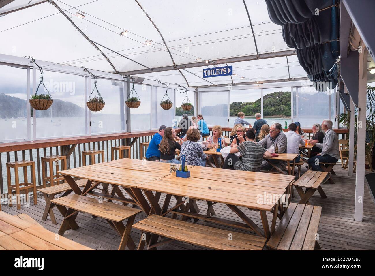 Weltberühmter Mangonui Fischladen, Northland Region, Nordinsel, Neuseeland Stockfoto