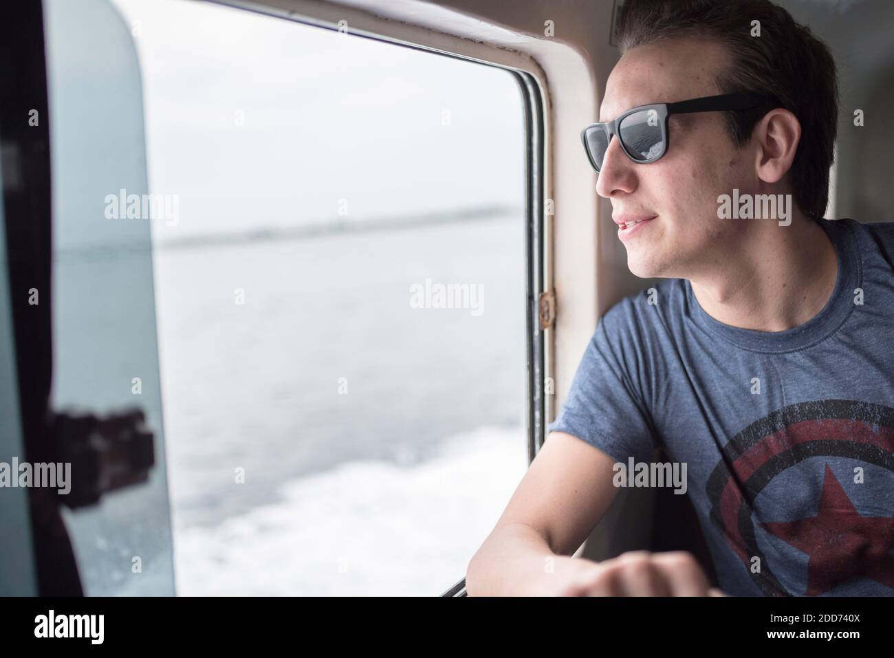 Tourist auf dem Boot von Banda Aceh nach Pulau Weh Island, Provinz Aceh, Sumatra, Indonesien, Asien Stockfoto