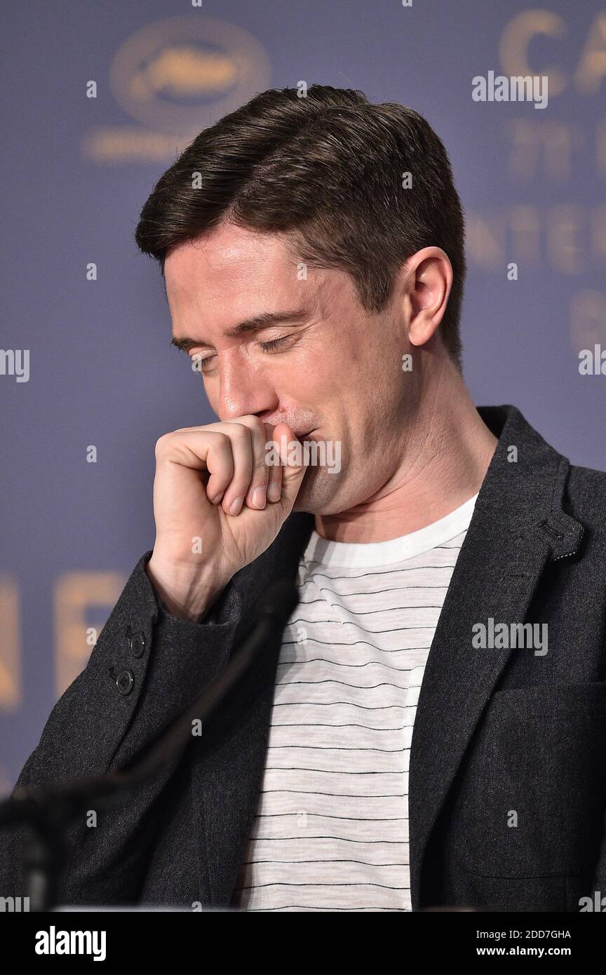 Topher Grace nimmt an einer Pressekonferenz zum Film Blackklansman Teil, der am 15. Mai 2018 im Palais des Festivals in Cannes, Frankreich, im Rahmen der 71. Jährlichen Filmfestspiele von Cannes stattfand. Foto von Pool/ABACAPRESS.COM Stockfoto