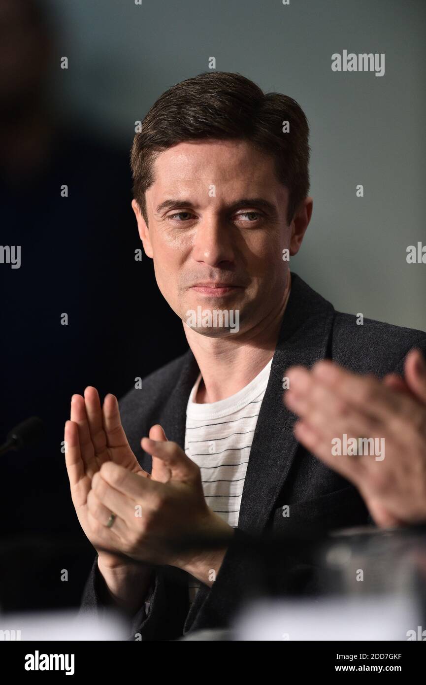 Topher Grace nimmt an einer Pressekonferenz zum Film Blackklansman Teil, der am 15. Mai 2018 im Palais des Festivals in Cannes, Frankreich, im Rahmen der 71. Jährlichen Filmfestspiele von Cannes stattfand. Foto von Pool/ABACAPRESS.COM Stockfoto