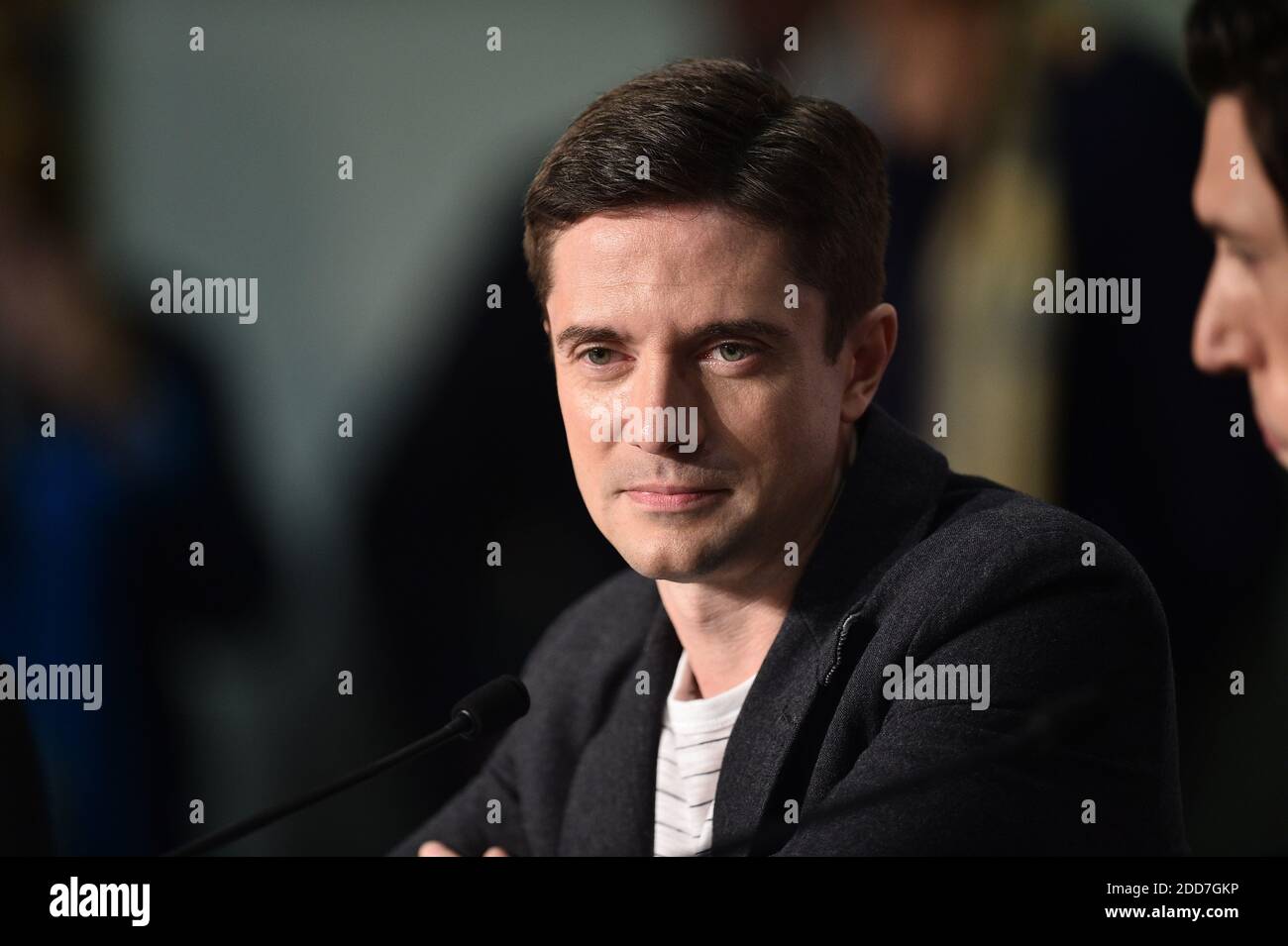 Topher Grace nimmt an einer Pressekonferenz zum Film Blackklansman Teil, der am 15. Mai 2018 im Palais des Festivals in Cannes, Frankreich, im Rahmen der 71. Jährlichen Filmfestspiele von Cannes stattfand. Foto von Pool/ABACAPRESS.COM Stockfoto