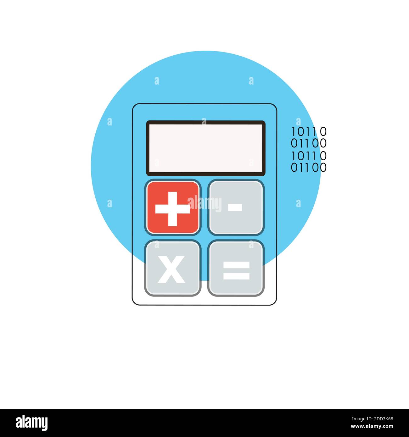 Liniensymbol mit flachem Grafikelement der Berechnungsdarstellung Stockfoto