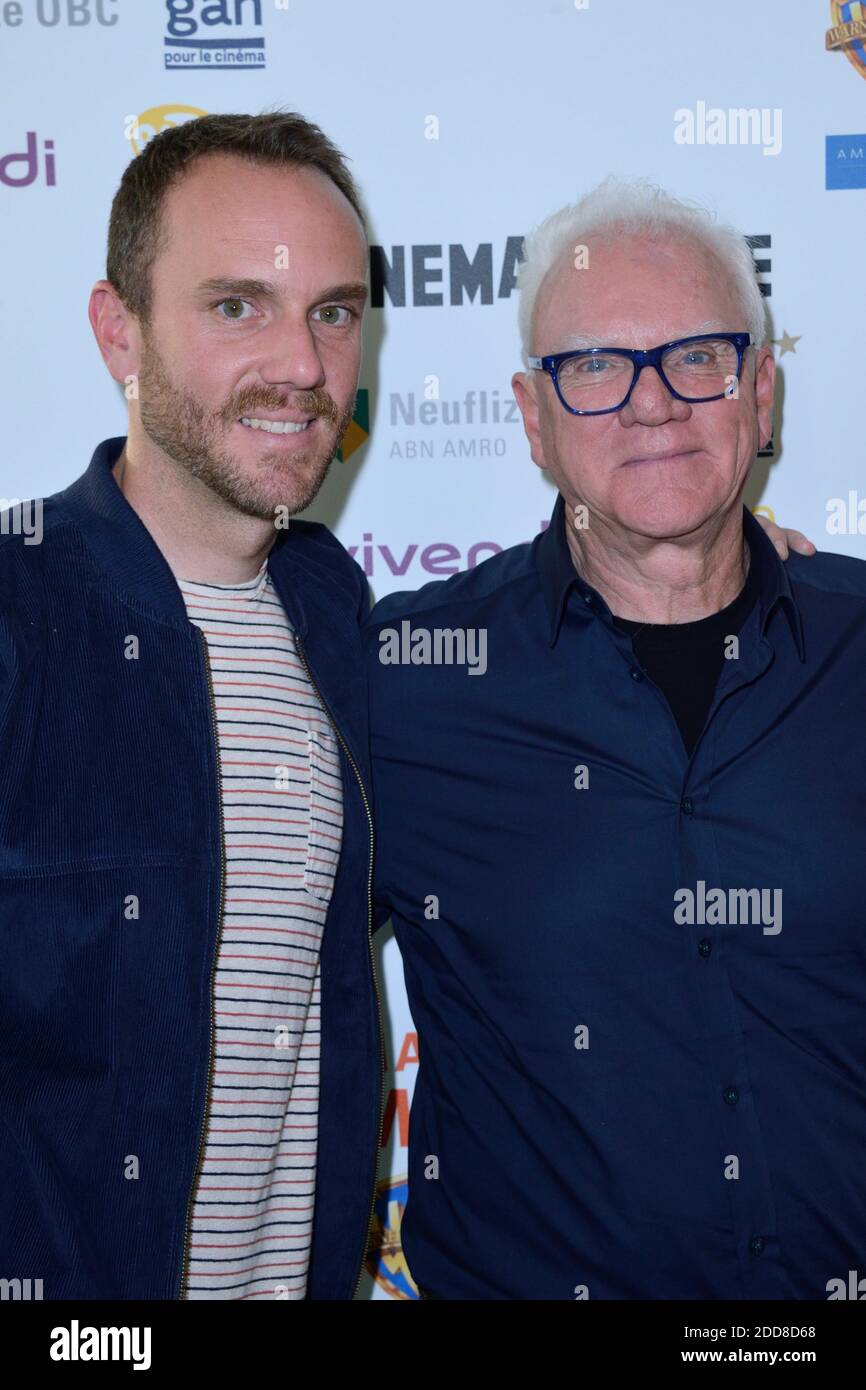Malcolm McDowell und sein Sohn Charlie McDowell besuchen am 20. Juni 2018 die Malcolm McDowell Retrospektive in der Cinematheque Francaise in Paris. Foto von Aurore Marechal/ABACAPRESS.COM Stockfoto