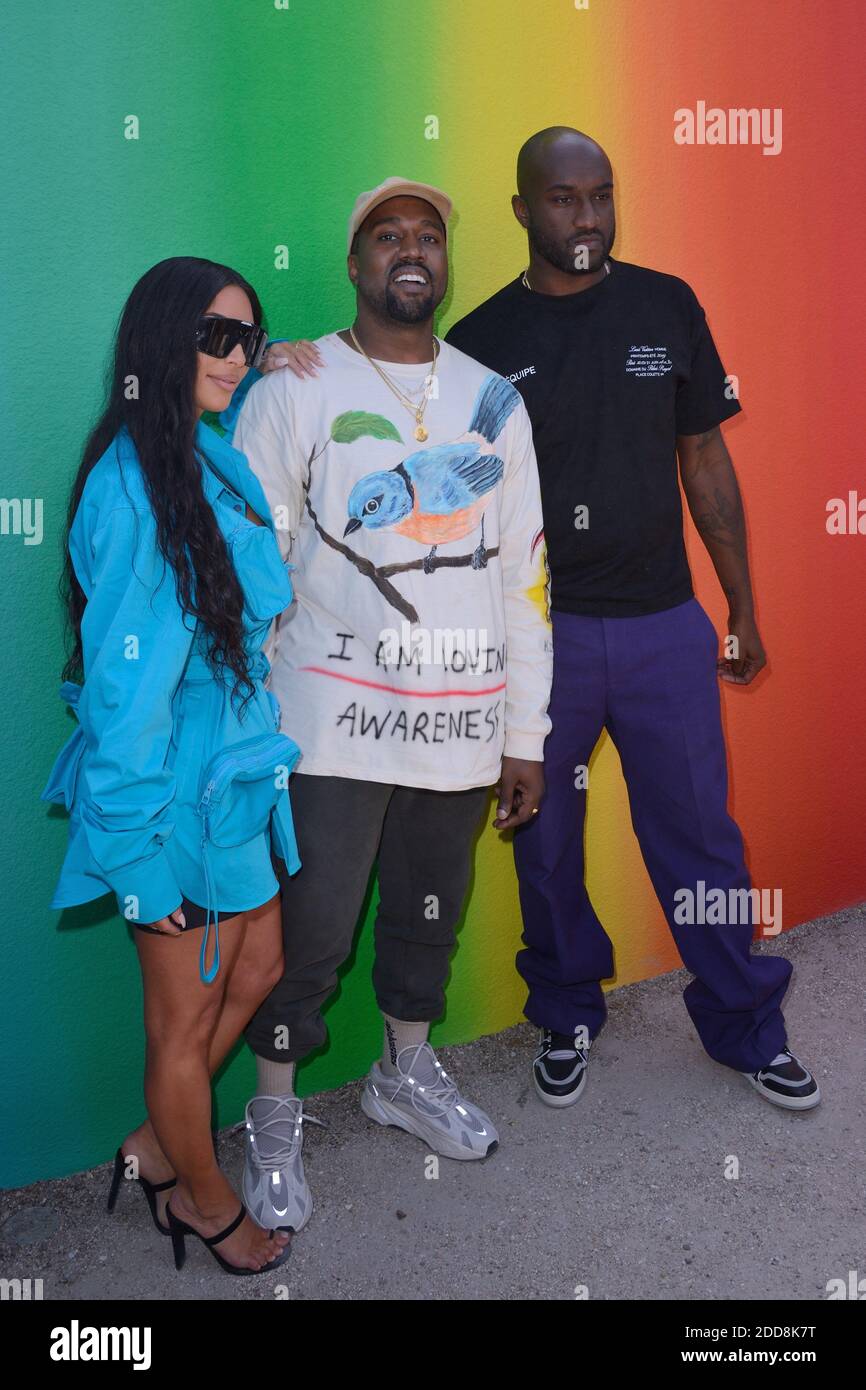 Kim Kardashian, Kayne West und Virgil Abloh nahmen an der Louis Vuitton Menswear Frühjahr Sommer 2019 Show im Rahmen der Paris Fashion Week in Paris, Frankreich am 21. Juni 2018 Teil. Foto von Aurore Marechal/ABACAPRESS.COM Stockfoto