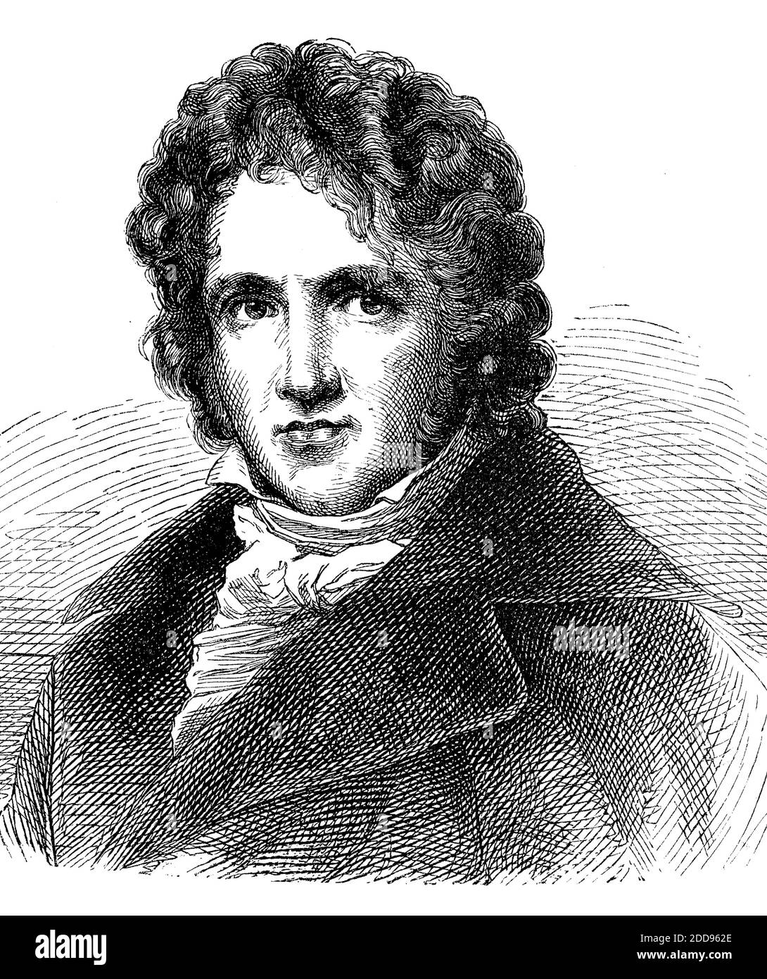 Friedrich Wilhelm Bessel,; 22. Juli 1784 - 17. März 1846, deutscher Astronom, Mathematiker, Physiker und Geodesist / Friedrich Wilhelm Bessel, 22. Juli 1784 - 17. März 1846, ein richtungweisender deutscher Wissenschaftler, dessen Tätigkeit sich auf die Gebiete Astronomie, Mathematik, Geodik und Physik erstreckte, Historisch, historisch, digital verbesserte Reproduktion eines Originals aus dem 19. Jahrhundert / digitale Reproduktion einer Originalvorlage aus dem 19ten Jahrhundert. Jahrhundert, Stockfoto