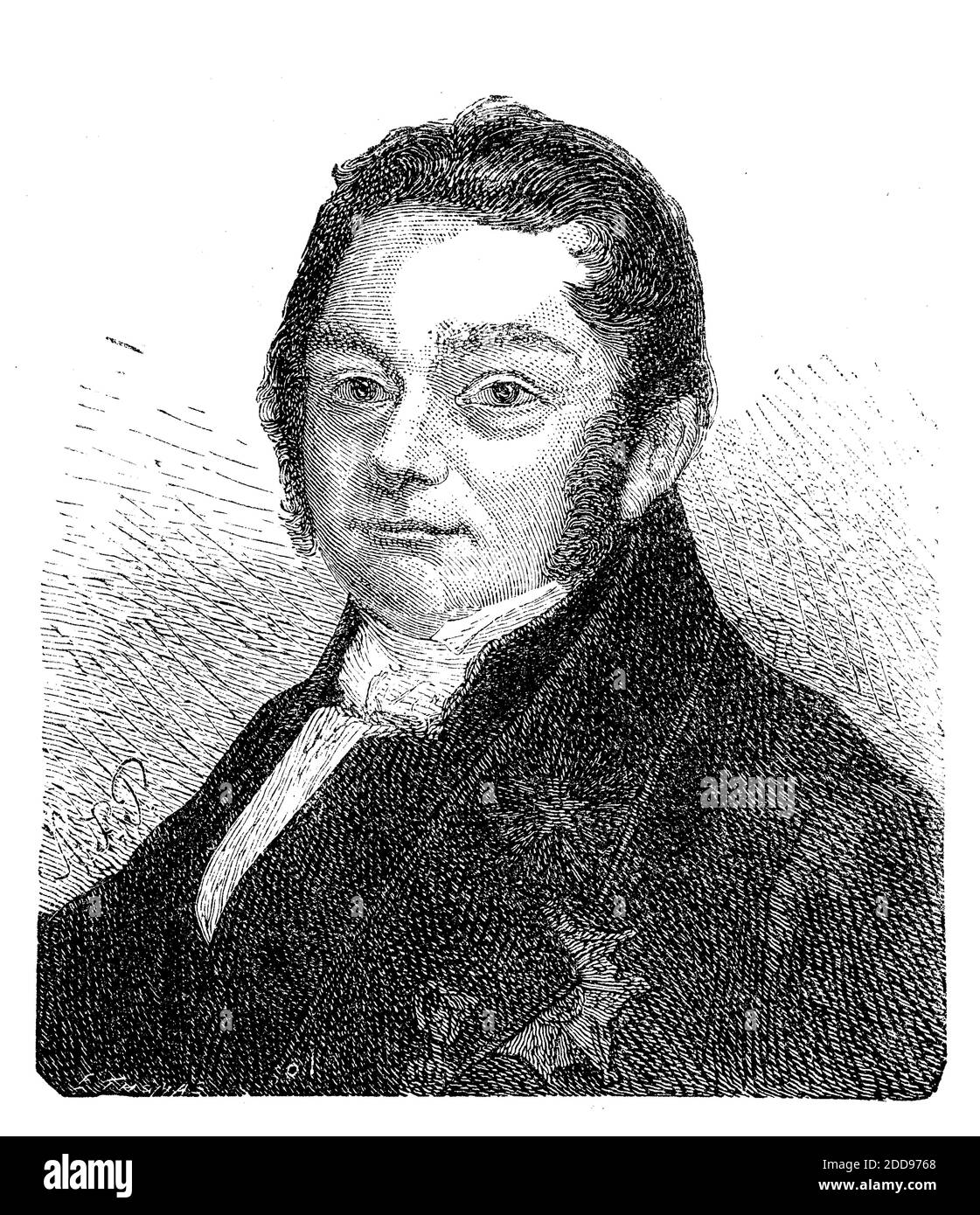 Baron Jöns Jacob Berzelius, Jacob Berzelius, 20. August 1779 - 7. August 1848, schwedischer Chemiker / Jöns Jakob Berzeliu, 20. 1779. Bis 7. August. August 1848, schwedischer Mediziner und Chemiker, Historisch, historisch, digital verbesserte Reproduktion eines Originals aus dem 19. Jahrhundert / digitale Reproduktion einer Originalvorlage aus dem 19ten Jahrhundert. Jahrhundert, Stockfoto