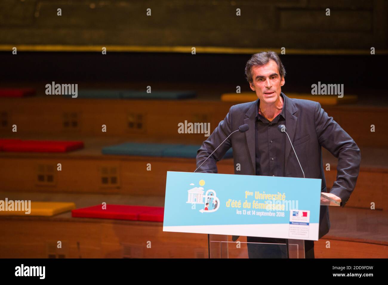 Raphael Enthoven, Philosoph, an der ersten Sommeruniversität für Feminismus am maison de la Radio in Paris. September 13, 2018. Foto von Raphael Lafargue/ABACAPRESS.COM Stockfoto