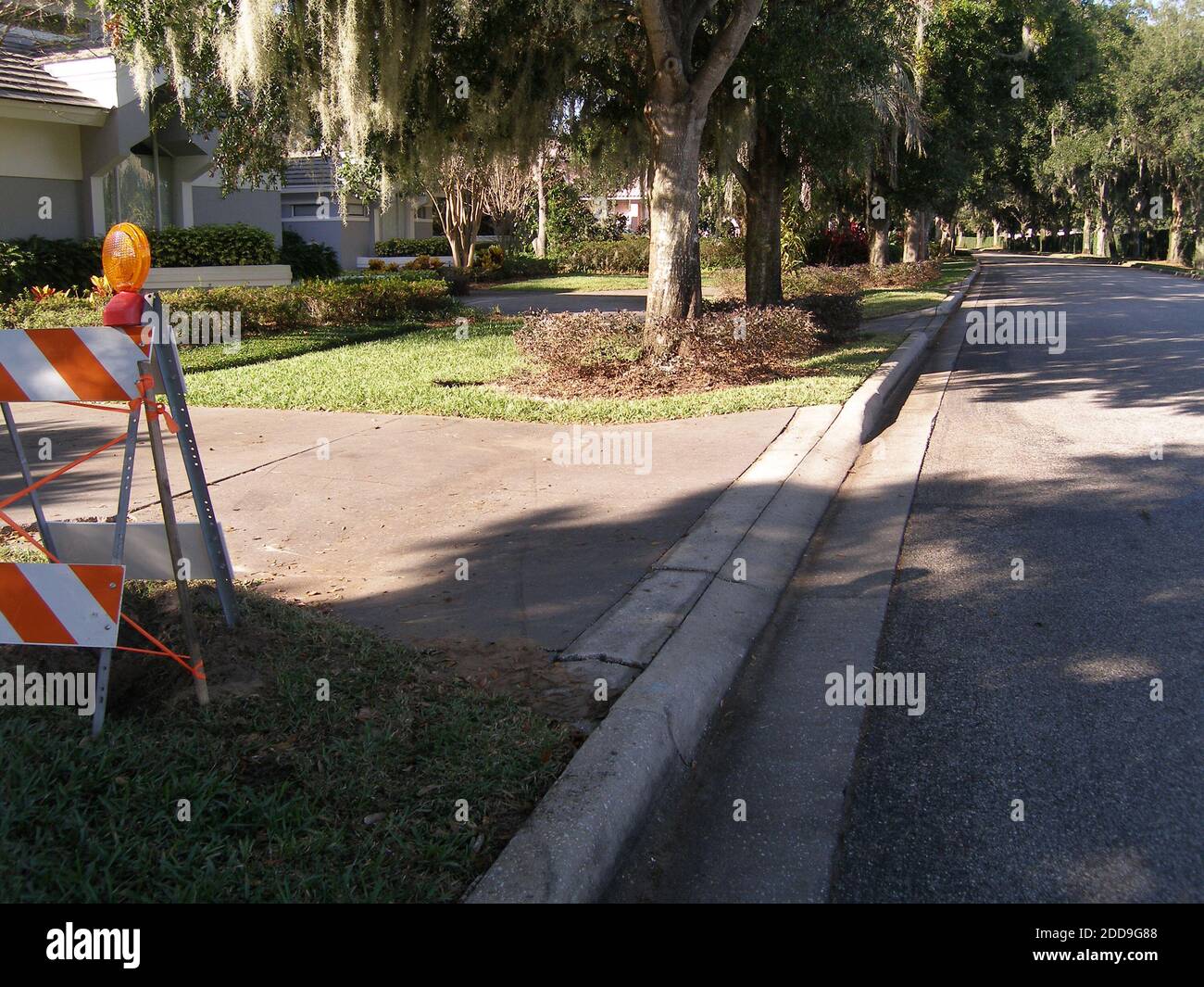 KEIN FILM, KEIN VIDEO, KEIN Fernsehen, KEINE DOKUMENTATION - Foto veröffentlicht von der Florida Highway Patrol zeigt den Autounfall mit Pro-Golfer Tiger Woods in der Nähe seines Hauses in Windermere, FL, USA am 27. November 2009. Foto von Orlando Sentinel/MCT/ABACAPRESS.COM Stockfoto