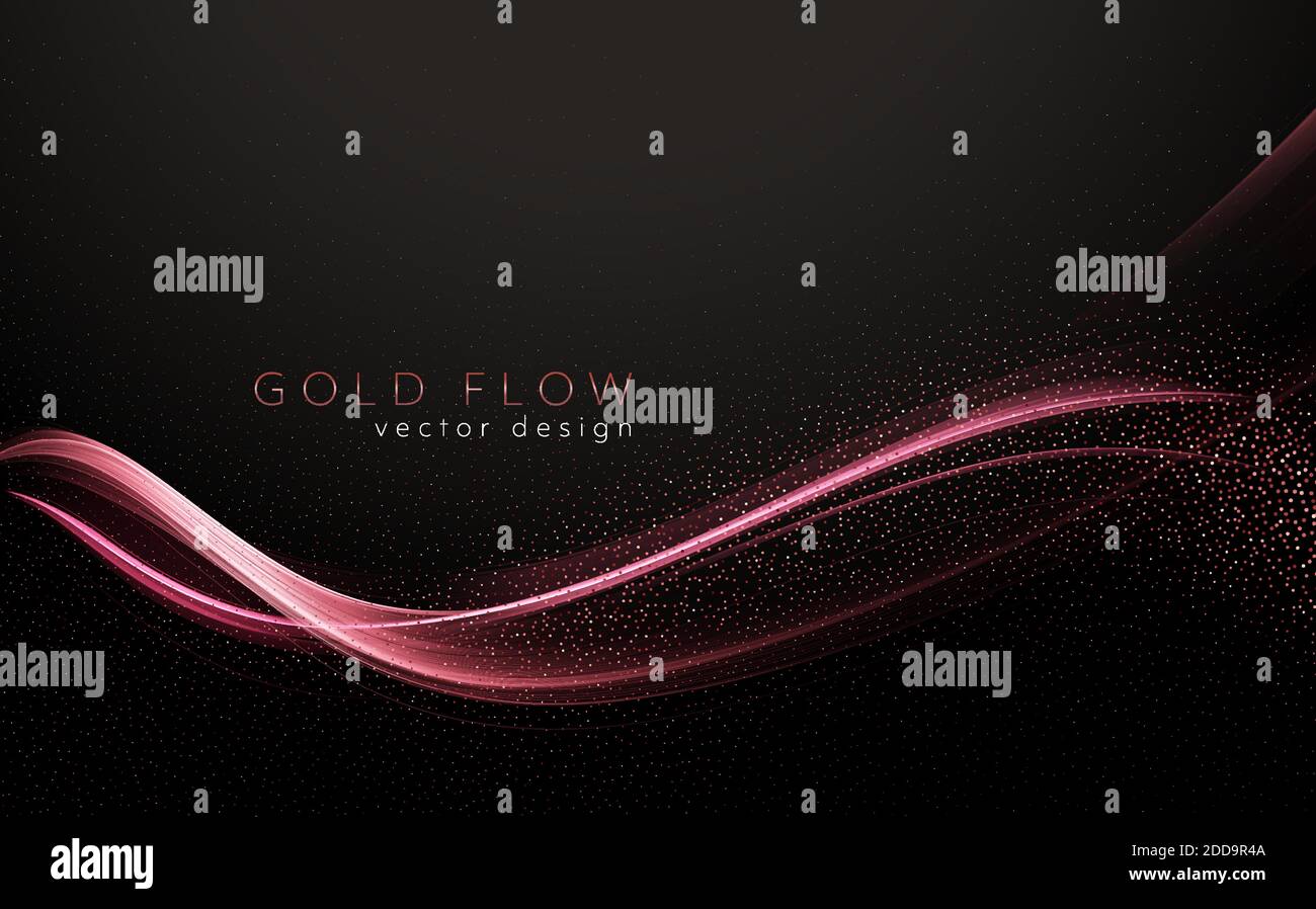 Abstrakte glänzende Farbe gold Wave Design Element Stock Vektor
