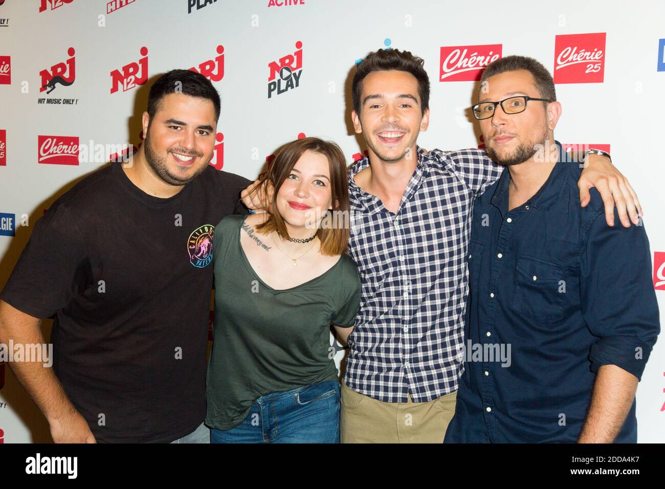 Doigby, Alicia Jolly, Pierre-Alexis Bizot, sank assistent a la Conference  de Presse de rentree du groupe NRJ a Paris, France, le 17 septembre 2018.  Foto von Nasser Berzane/ABACAPRESS.COM Stockfotografie - Alamy