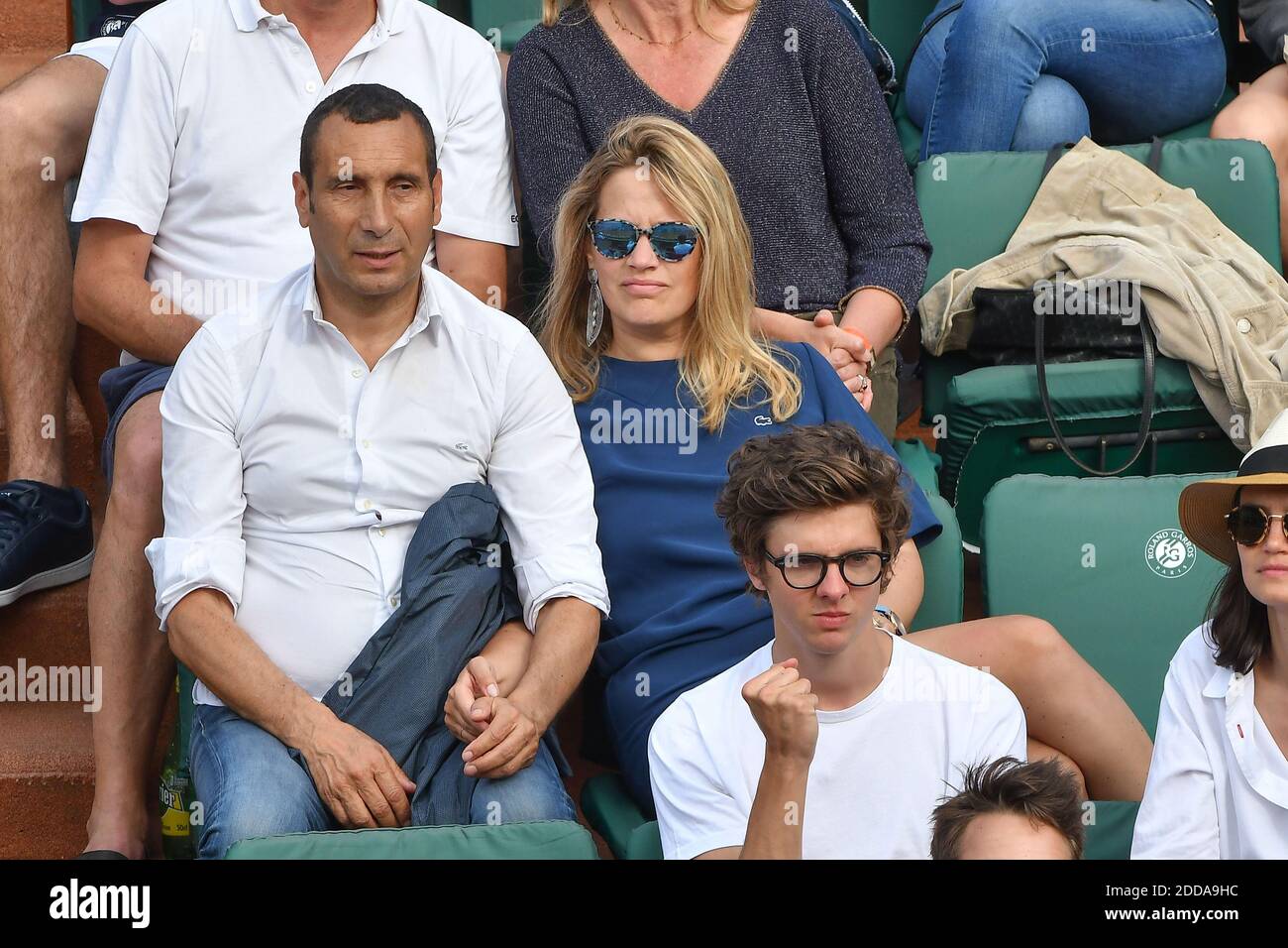 Zinedine Soualem und seine Frau Caroline Faindt nehmen am 29. Mai 2018 an den French Tennis Open in Roland Garros in Paris Teil. Foto von Laurent Zabulon/ABACAPRESS.COM Stockfoto