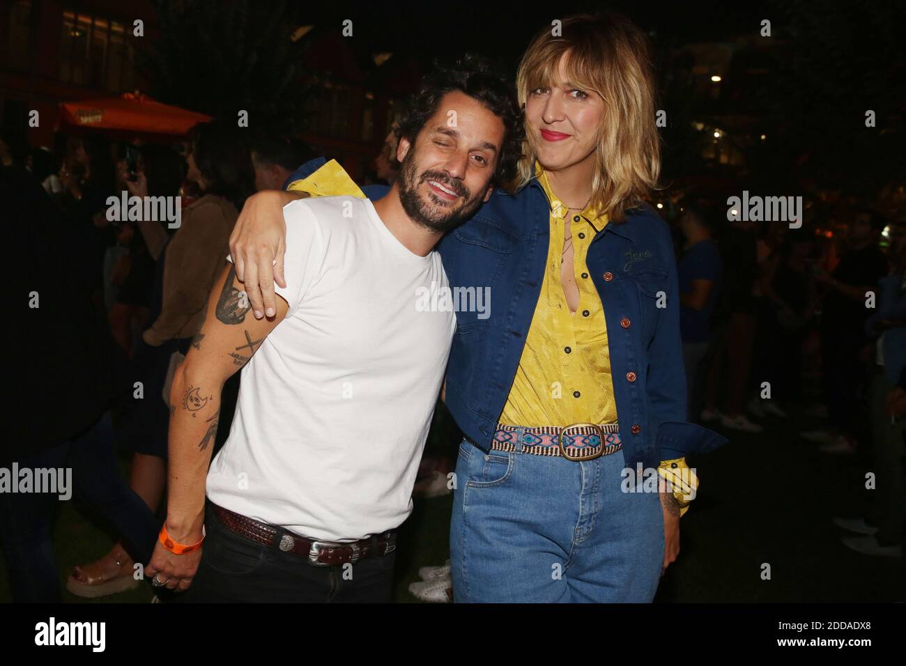 Sylvain Quimene et sa femme Daphne Burki lors de la soiree d'ouverture de la Spritz Piazza Edition 2018 a Paris, France, le 19 Septembre 2018. Foto von Jerome Domine/ABACAPRESS.COM Stockfoto