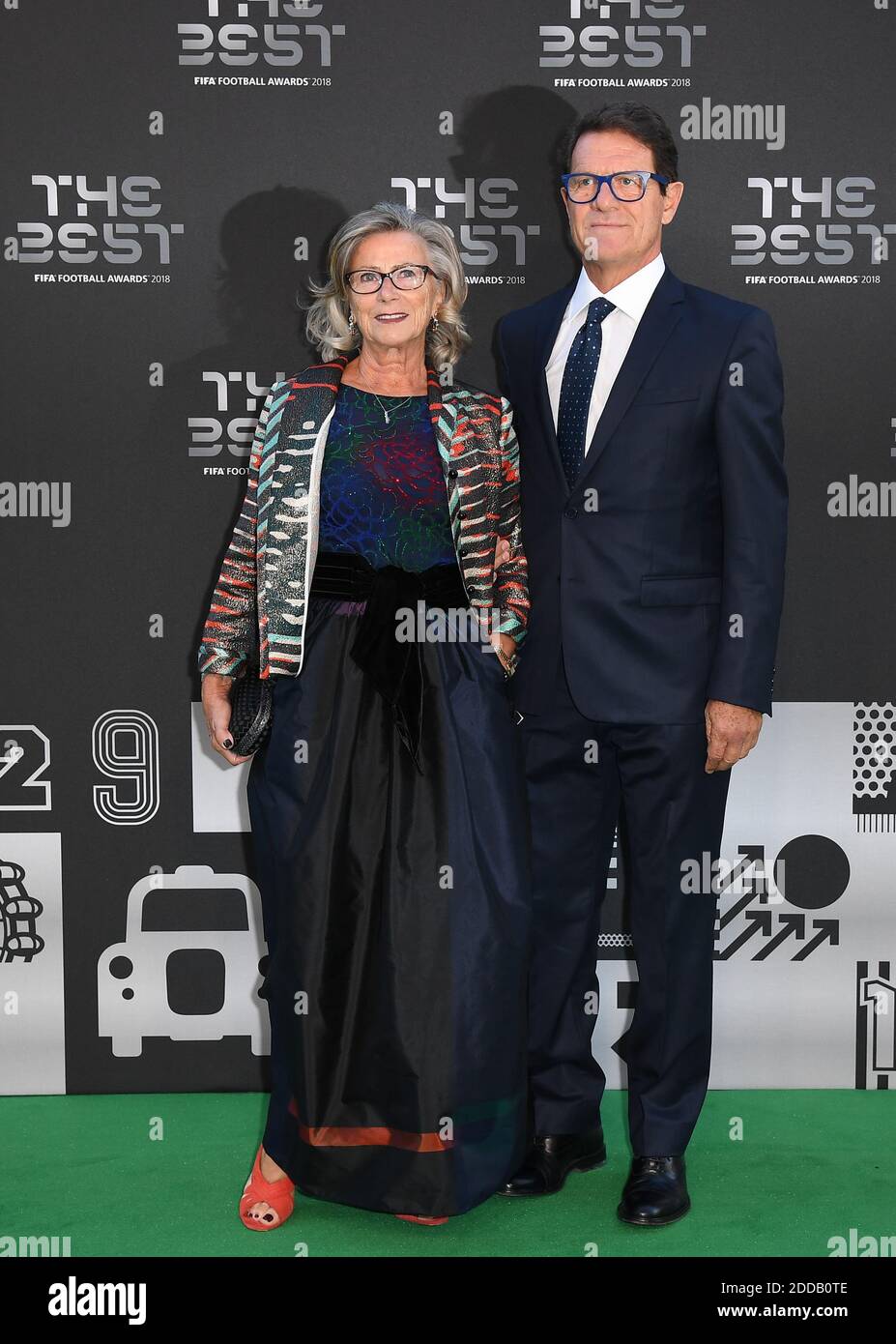 Fabio Capello und Laura Ghisi kommen am 24. September 2018 zu den Best FIFA Football Awards 2018 in der Royal Festival Hall, London, Großbritannien. Foto von Christian Liewig/ABACAPRESS.COM Stockfoto