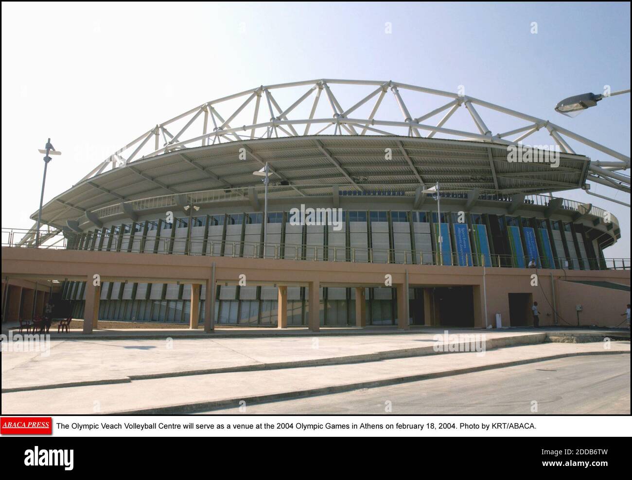 KEIN FILM, KEIN VIDEO, KEIN Fernsehen, KEIN DOKUMENTARFILM - das Olympic Veach Volleyball Center wird am 18. februar 2004 als Austragungsort der Olympischen Spiele 2004 in Athen dienen. Foto von KRT/ABACA. Stockfoto