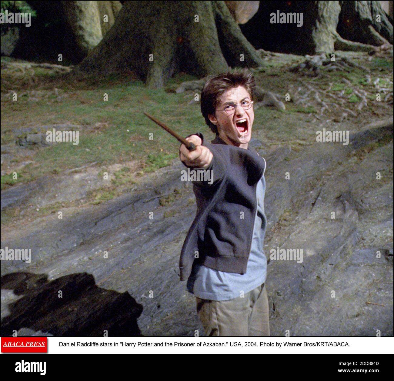 KEIN FILM, KEIN VIDEO, KEIN Fernsehen, KEIN DOKUMENTARFILM - Daniel Radcliffe spielt in Harry Potter und der Gefangene von Azkaban. USA, 2004. Foto von Warner Bros/KRT/ABACA. Stockfoto